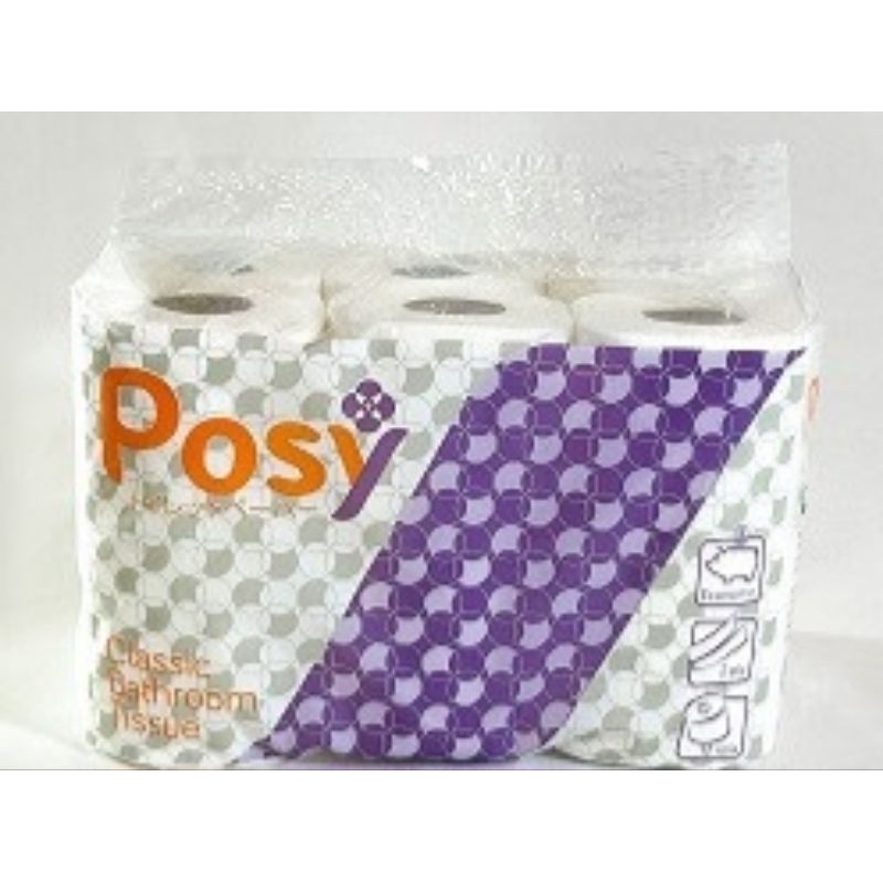 LỐC 12 CUỘN GIẤY VỆ SINH 2 LỚP POSY ECONOMIC CÓ LÕI