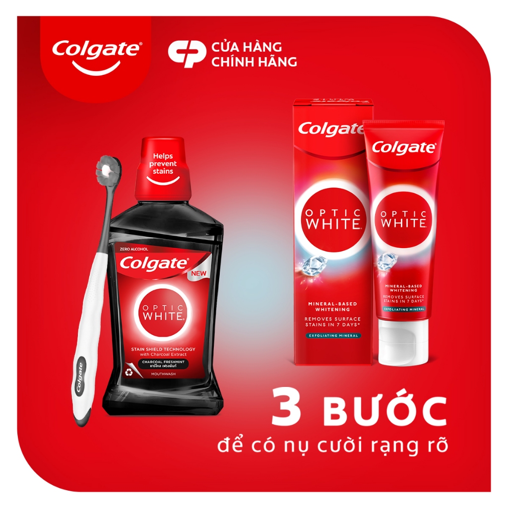 [HB gift] Bộ 3 Kem đánh răng Colgate làm trắng & sáng răng Optic White 46g