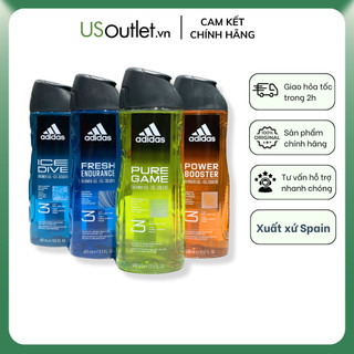 Gel tắm gội rửa mặt cho nam adidas 3in1 shower gel - gel douche