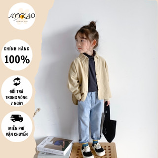 Áo Sơ Mi Nhung Tay Dài Cổ Bẻ Cho Bé Từ 1 Đến 5 tuổi Phong Cách Thu Đông A4 - Ayykao