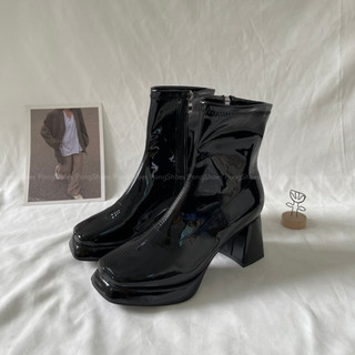 Giày Boot cổ cao, gót cao Pong Shoes- Full Box- Mã 1522