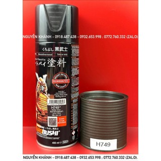 H749-sơn xịt samurai màu xám mờ (matte grey)