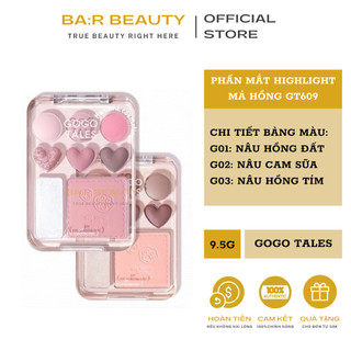 Bảng Phấn Mắt Má Hồng Highlight 3 in 1 GOGO TALES Stick Sweet Heart GT609 - GOGOTALES