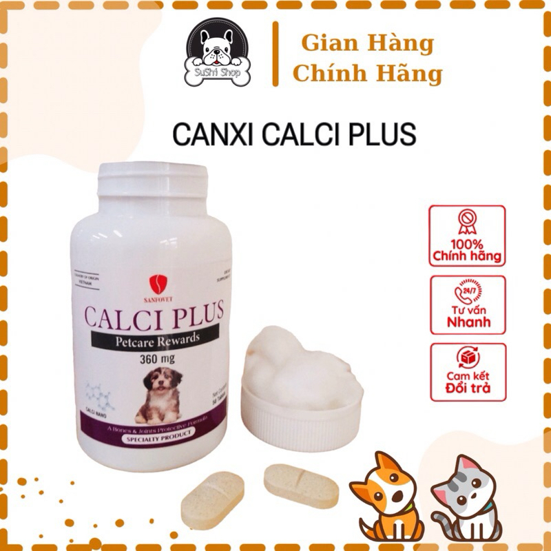 Canxi chó mèo CALCI PLUS - 3in1 viên uống canxi hữu cơ dành cho chó mèo