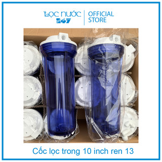Cốc lọc thô 10 inch ren 13 trong (nắp vát)