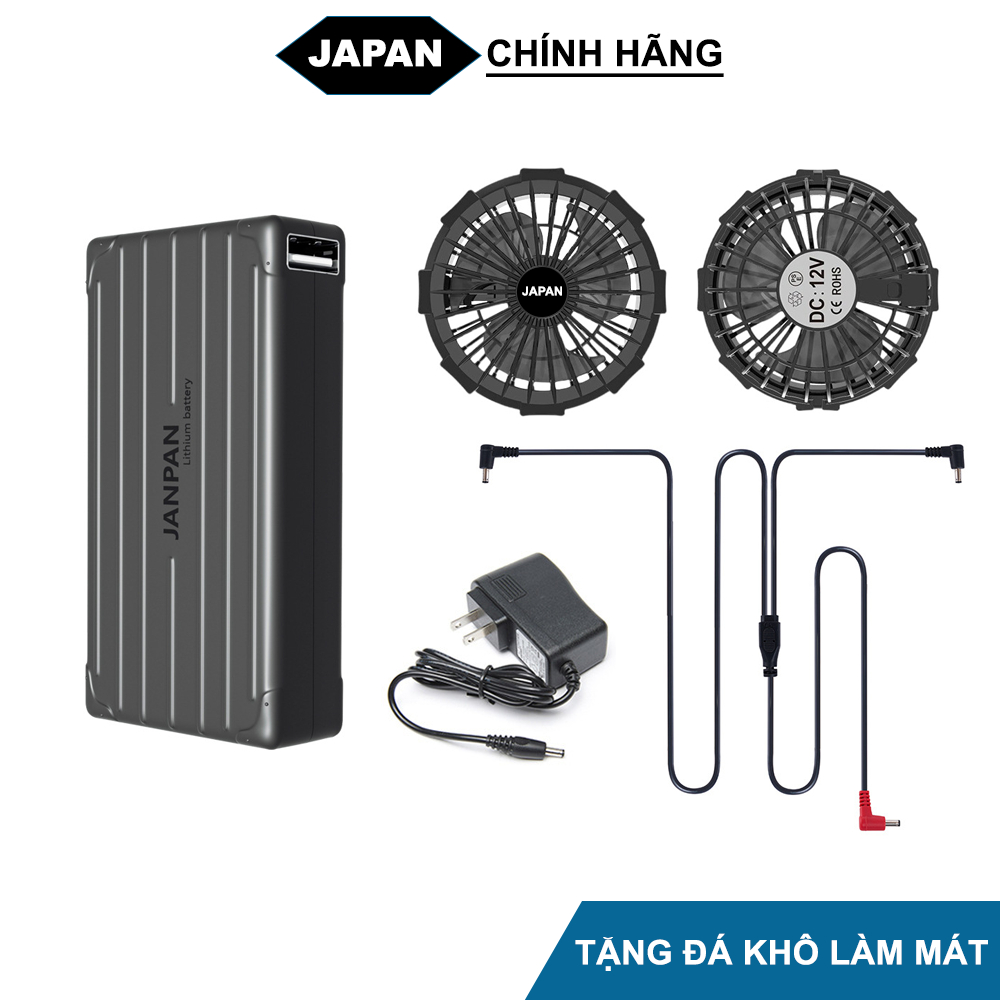 [XẢ KHO] Bộ Phụ Kiện Áo Điều Hòa JAPAN Nhật Bản Chính Hãng, Áo Khoác Quạt Gió, PIN 86.000mAh Quạt 18