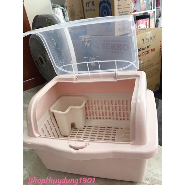 Giá úp bát đĩa có nắp đậy và ống cắm đũa tiện dụng nhựa Việt Nhật an toàn | BigBuy360 - bigbuy360.vn