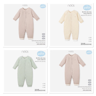 Bộ bodysuit dài hè thu sơ sinh đến 9m