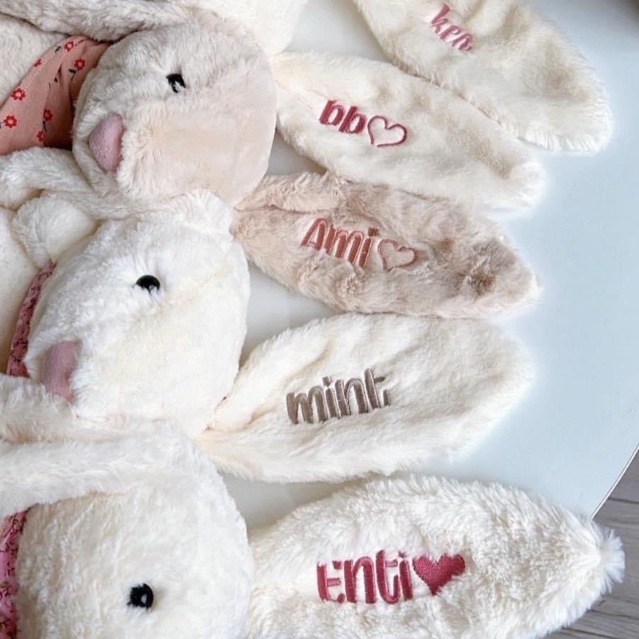 Thỏ Bông Bunny Thêu Tên Cho Bé Làm Quà Tặng, Thỏ Jelly Dễ Thương