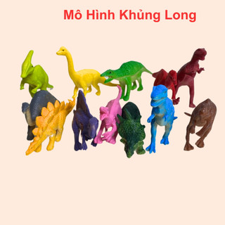 Mô hình khủng long đồ chơi set khủng long gồm 12 con nhiều màu sắc chất liệu nhựa cao cấp