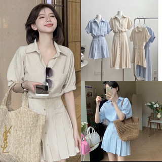Váy sơ mi kẻ tiểu thư thanh lịch hàng qc cao cấp