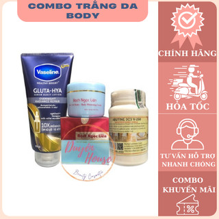Combo dưỡng trắng da BNL + Vaseline tặng kèm que trộn kem
