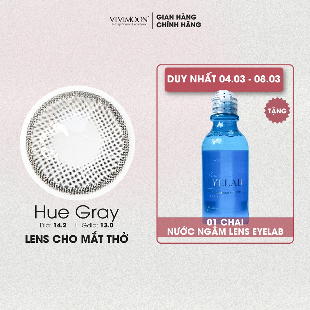 Kính áp tròng VIVIMOON lens cận màu xám cho mắt thở Huế Gray