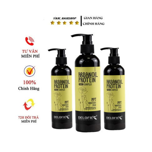 Kem xả khô Delofil keratin, dưỡng tóc bóng mượt, phục hồi tóc hư tổn, khô xơ, uốn nhuộm PPT 260ml