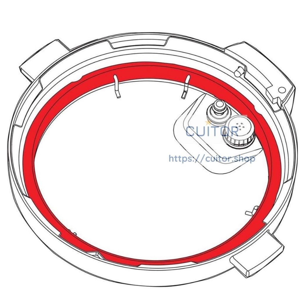 01 chiếc Gioăng nồi áp suất Instant Pot dung tích 6QT (5.7L) - màu xanh/đỏ