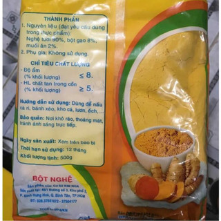 Nghệ bột Kim Nga, bột nghệ vàng khô, bịch 500g