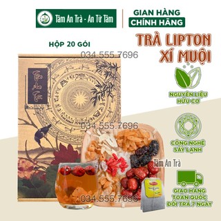 ✅ Trà Lipton xí muội thảo mộc Tâm An giải khát, set trà pha sẵn kèm công thức