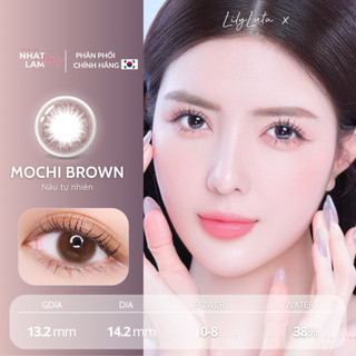 Kính Áp Tròng Cận Nâu tự nhiên Mochi Brown - 14.2mm độ cận 0-8| Nhatlamlens Phân phối chính hãng ANGEL EYES