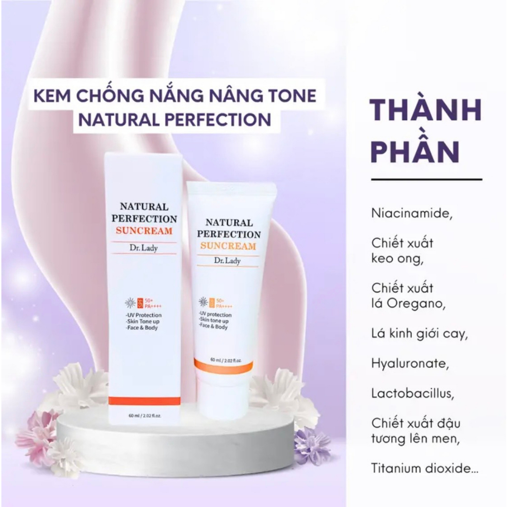 Kem chống nắng Dr lady - da dầu mụn, nâng tone, kiềm dầu, chống lão hóa