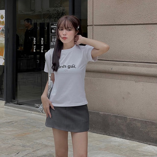 Áo baby tee Xinh Gái cotton co giãn cổ tròn mát lịm hình in nhũ không bong Byjolievn