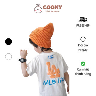 Áo thun ngắn tay MLB LA cho bé chất Cotton co dãn thoải mái, thấm hút mồ hôi