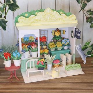 Mô hình giấy 3d công trình - cửa hàng hoa / flower shop