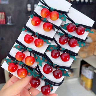 Dây cột tóc quả cherry chun cột tóc nữ phụ kiện tóc bé gái