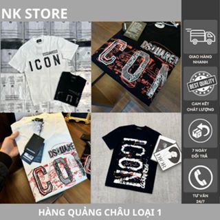 Áo Phông Nam DSQ ICON, Áo Thun Nam Cộc Tay In Họa Tiết Icon Hình In Sắc Nét Không Phai Màu Chât Vải Cotton Thâm Hút MHôi