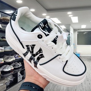 Giày thể thao mlb chunky liner ny đen họa tiết đế cao, mlb chunky liner yankees monogram white black bản luxury 2024