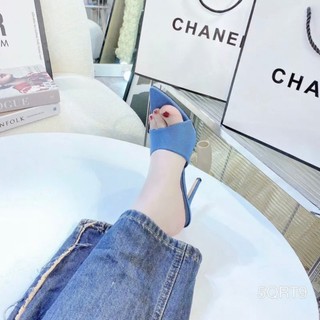 Dép guốc cao gót 9 phân mũi nhọn gót nhọn
