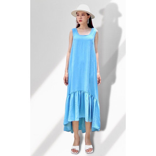 🌼Sale Đầm maxi đũi xanh form dáng đuôi cá hiệu The Maple Newtag!