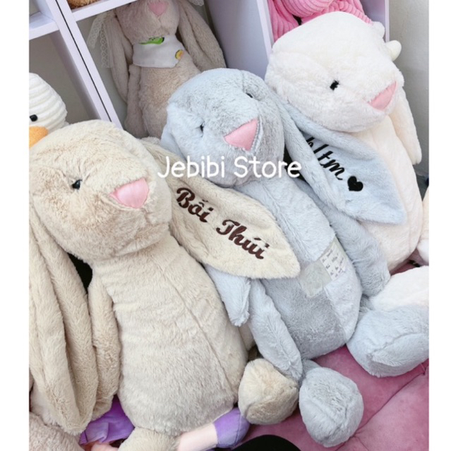 Thỏ Bông Bunny Thêu Tên Cho Bé Làm Quà Tặng, Thỏ Jelly Dễ Thương