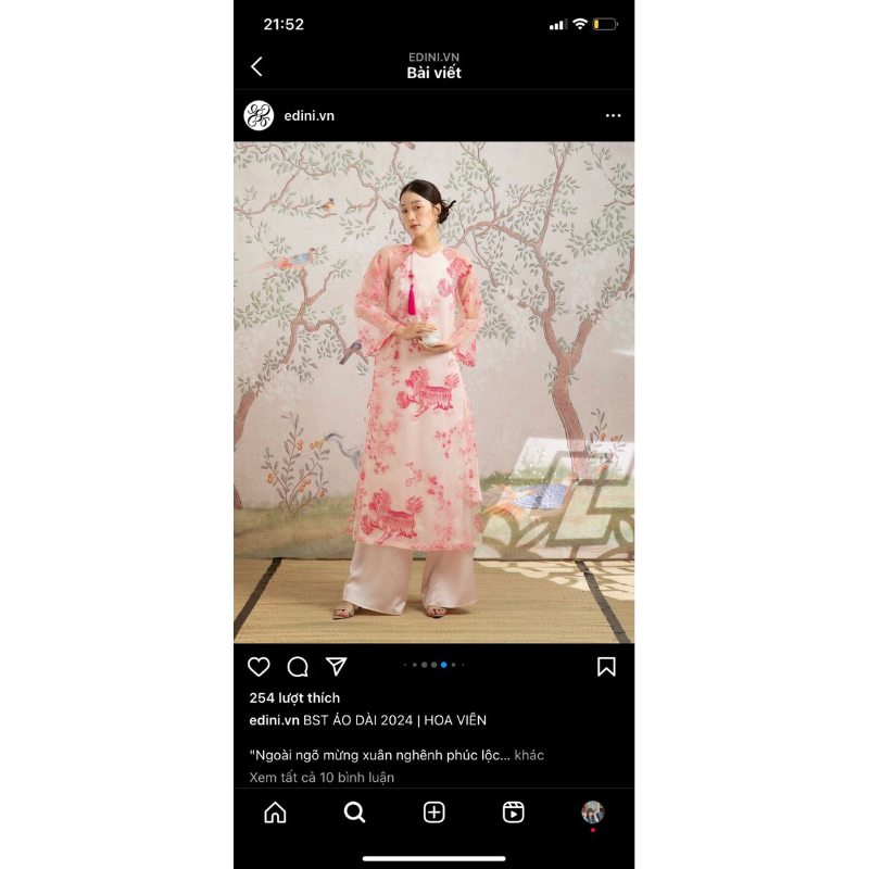 Pass/ Thanh lý áo dài kỳ lân hồng Edini