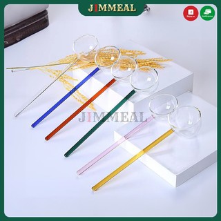 Thìa đong thủy tinh chịu nhiệt cán dài màu sắc có vòi rót đong gia vị, xì dầu, chụp ảnh thức ăn, decor 60ml