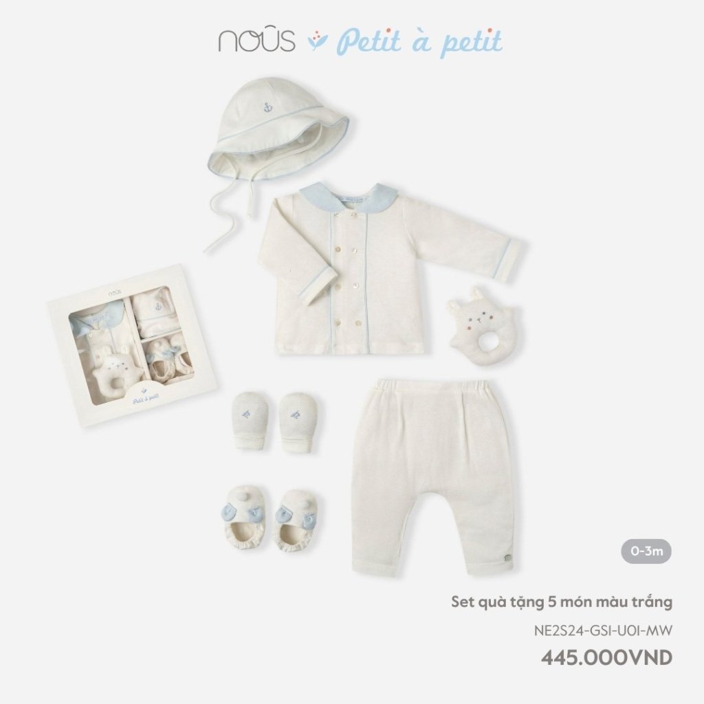 (MẪU MỚI)Nous SET QUÀ TẶNG NOUS NEWBORN, 0-3m CHO BÉ