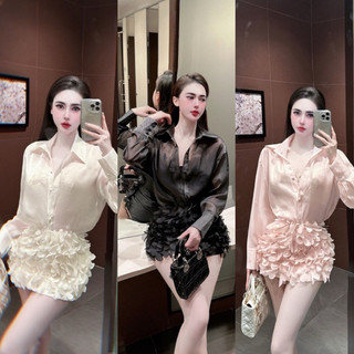 Sét áo tơ cv đính cắt hoa laze hàng chuẩn mẫu l1