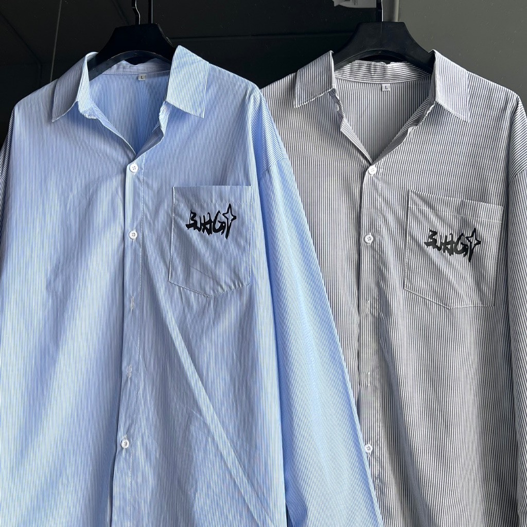 Áo Sơ Mi Dài Tay Được Thêu Họa Tiết BE JUST HUG TOBE GOOD Cực Đẹp