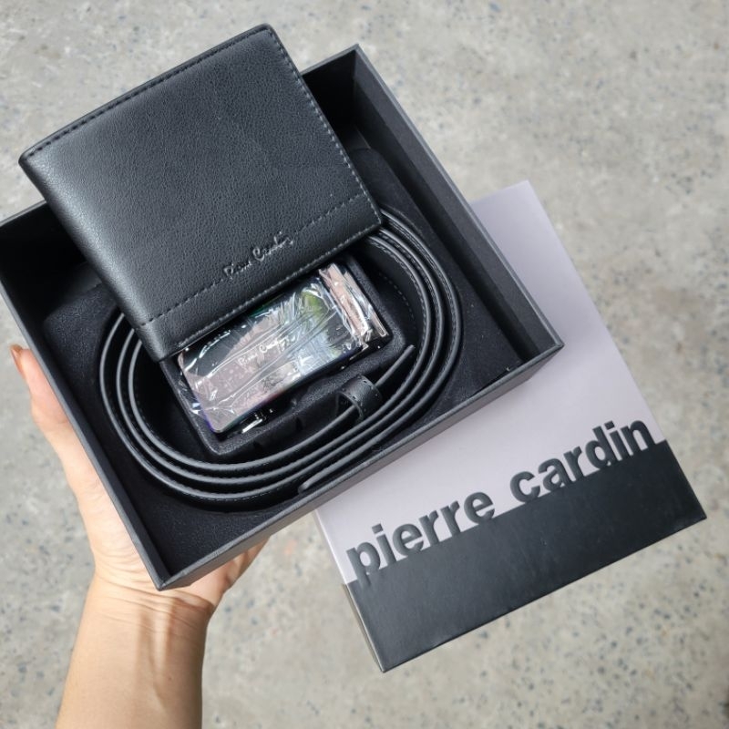 Set thắt lưng dây nịt nam kèm Pierre Cardin wallet slide belt gift set Malaysia