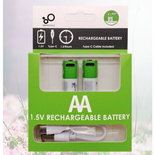  Bộ 2 pin sạc AA lithium 1.5v tặng kèm cáp sạc đôi type C