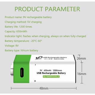  Pin A sạc 9V Lithium Battery cổng Type C, đồng hồ đo điện, tay cầm chơi game, đàn