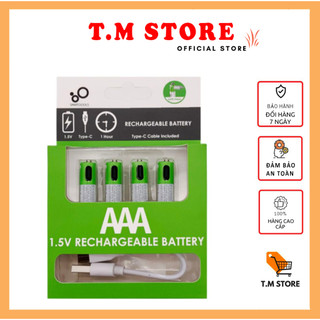  Bộ 2 pin sạc AAA lithium 1.5v tặng kèm cáp sạc đôi type C