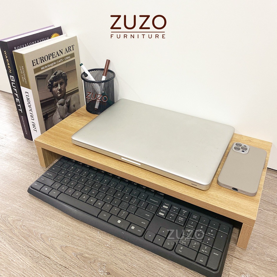 Kệ Laptop Gỗ Để Bàn 1 Tầng 2 Tầng Loại Tốt Gỗ Xịn Dày 17mm Giá Rẻ Zuzo