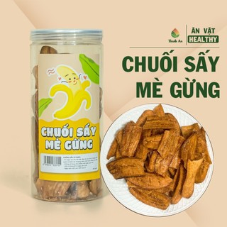 Chuối sấy mè gừng  Giòn ngon, thơm lừng Năng lượng cho ngày mới Ăn vặt healthy hộp 300G - THANH AN FOOD