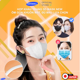   RẺ VÔ ĐỊCH  Thùng 200 100 Chiếc Khẩu Trang 5D Mask 3 Lớp Kháng Khuẩn Chính Hãng - SAFEMALL 