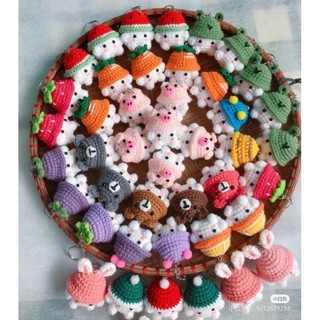 Móc khóa nấm len handmade dễ thương