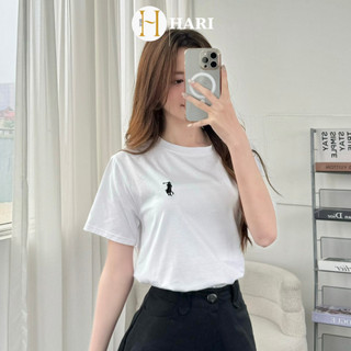 Áo thun nữ Hari chất cotton lạnh co giãn 2 chiều thêu ngựa 8082 P4K16