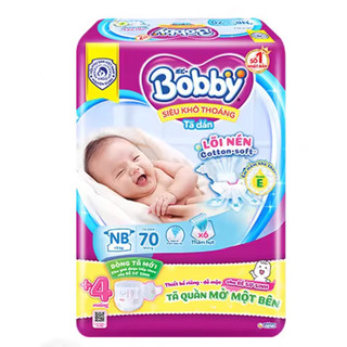 Tã dán sơ sinh bobby size nb 70 miếng bé dưới 5kg - tã dán bobby size sx
