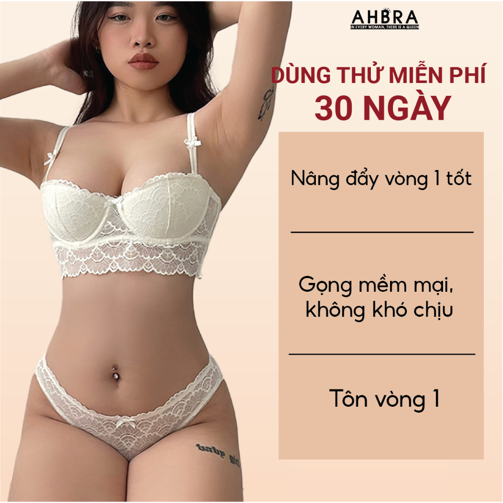 Set Đồ Lót Nữ Cao Cấp AHBRA G28 Áo Bra Ren Có Gọng Mút Mỏng Nâng Vòng 1 Thoải Mái Quyến Rũ Nội Y Thiết Kế