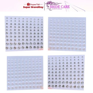 Đá đính tóc mặt có sẵn keo dán gồm 100 viên đá dán makeup