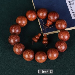 Vòng tay gỗ Hồng Sắc cùng biểu tượng hồ lô may mắn - S20